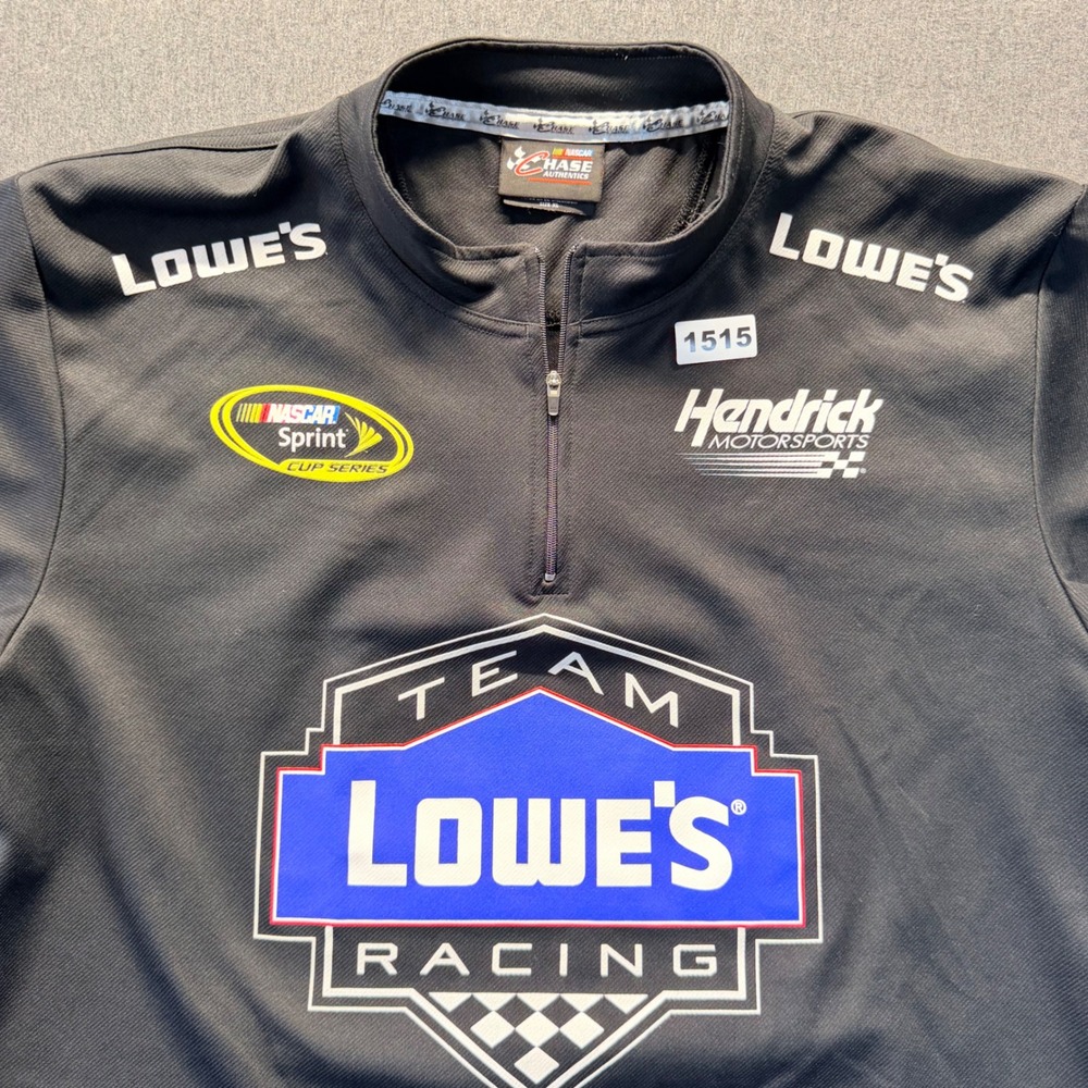 Chase Authentics NASCAR Jimmie Johnson 48 Lowe's Racing 1/4 Zip Shirt Mens XL